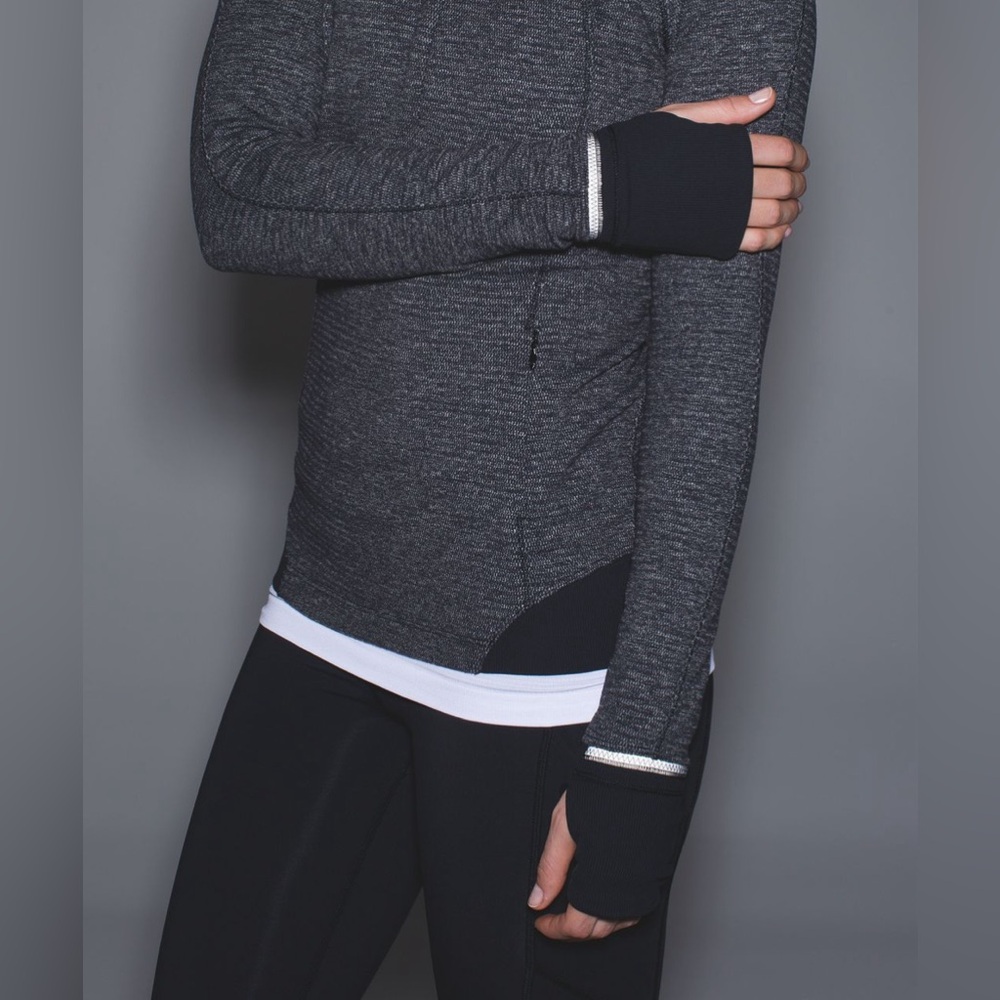 Lululemon Runderful 1/2 Zip
Mini Check Pique Black Heathered Black rulu material